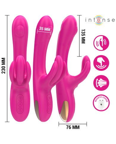 INTENSE - BRITNEY VIBRATEUR LAPIN MULTIFONCTION 23 CM ROSE