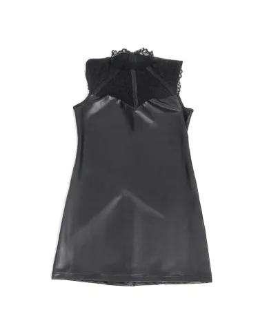 SUBBLIME - 957544 ROBE EN CUIR COL DENTELLE NOIRE S/M