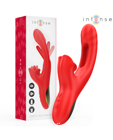INTENSE - JESSICA VIBRATEUR MULTIFONCTION STIMULATION CLITORIS 24,8 CM ROUGE