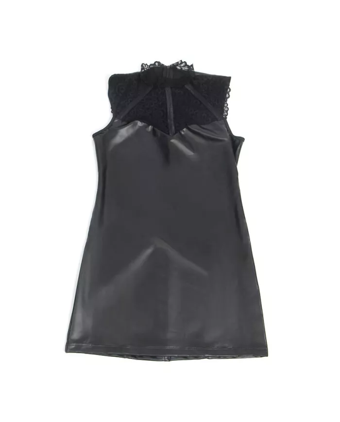 SUBBLIME - 957551 ROBE EN CUIR COL DENTELLE NOIR L/XL