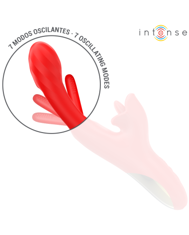 INTENSE - JESSICA VIBRATEUR MULTIFONCTION STIMULATION CLITORIS 24,8 CM ROUGE