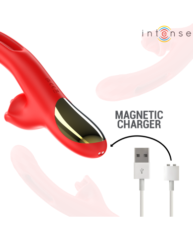 INTENSE - JESSICA VIBRATEUR MULTIFONCTION STIMULATION CLITORIS 24,8 CM ROUGE