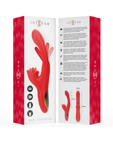 INTENSE - JESSICA VIBRATEUR MULTIFONCTION STIMULATION CLITORIS 24,8 CM ROUGE