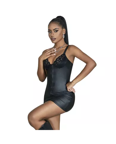 SUBBLIME - 957568 ROBE ZIPPÉE EN CUIR NOIR S/M