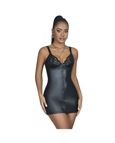 SUBBLIME - 957575 ROBE ZIPPÉE EN CUIR NOIR L/XL