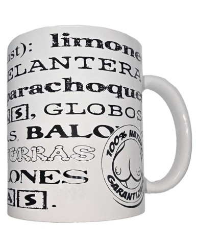 DIABLO PICANTE - TASSE BLANCHE AVEC SYNONYMES DE SEINS 370 ML