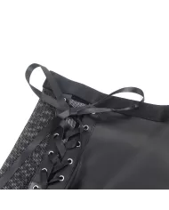 SUBBLIME - 957599 ENSEMBLE SOUTIEN-GORGE ET JUPE EN CUIR NOIR L/XL