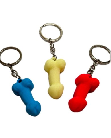 DIABLO PICANTE - PORTE-CLÉS PÉNIS EN SILICONE ASSORTIS, COULEURS PHOSPHORÈNES