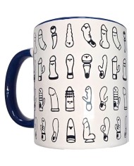 DIABLO PICANTE - TASSE VIBRANTE BLANCHE AVEC ANSE BLEUE 370 ML