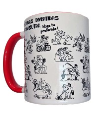 DIABLO PICANTE - TASSE BLANCHE POSITIONS KAMASUTRA AVEC ANSE ROUGE 370 ML