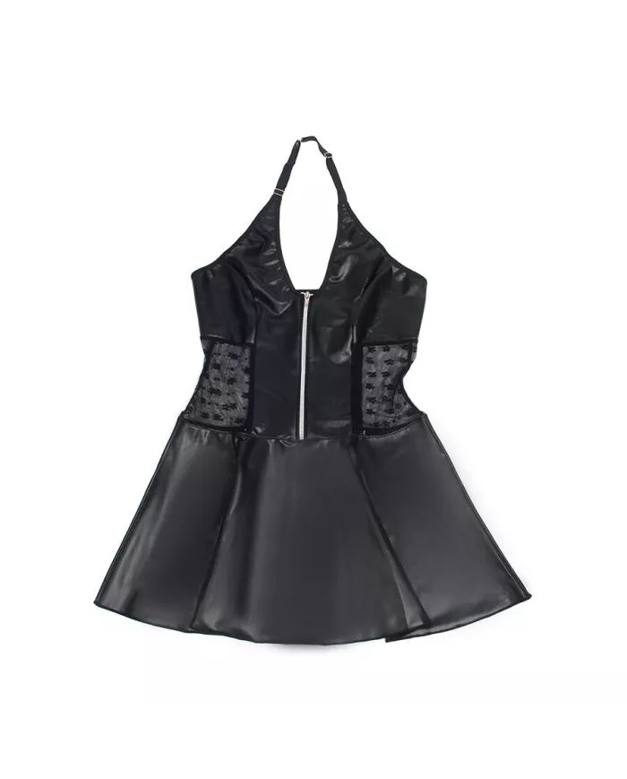 SUBBLIME - 957704 ROBE EN CUIR À FERMETURE ÉCLAIR EN DENTELLE NOIRE S/M