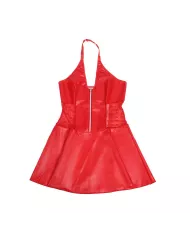 SUBBLIME - 957728 ROBE EN CUIR À FERMETURE ÉCLAIR EN DENTELLE ROUGE S/M
