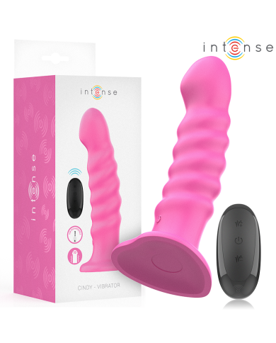 INTENSE - CINDY VIBRATEUR TAILLE L DESIGN SPIRALE 10 VIBRATIONS ROSE TÉLÉCOMMANDE