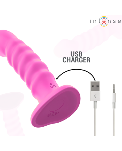 INTENSE - CINDY VIBRATEUR TAILLE L DESIGN SPIRALE 10 VIBRATIONS ROSE TÉLÉCOMMANDE
