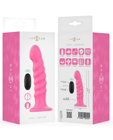 INTENSE - CINDY VIBRATEUR TAILLE L DESIGN SPIRALE 10 VIBRATIONS ROSE TÉLÉCOMMANDE