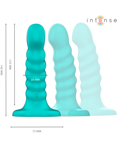 INTENSE - BUFFY VIBRATEUR TAILLE S DESIGN SPIRALE 10 VIBRATIONS TÉLÉCOMMANDE BLEUE