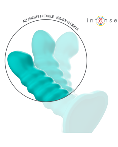 INTENSE - BUFFY VIBRATEUR TAILLE S DESIGN SPIRALE 10 VIBRATIONS TÉLÉCOMMANDE BLEUE