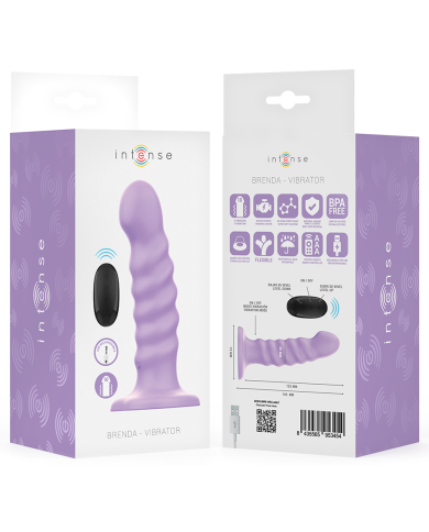 INTENSE - BRENDA VIBRATEUR TAILLE M DESIGN SPIRALE 10 VIBRATIONS VIOLET TÉLÉCOMMANDE