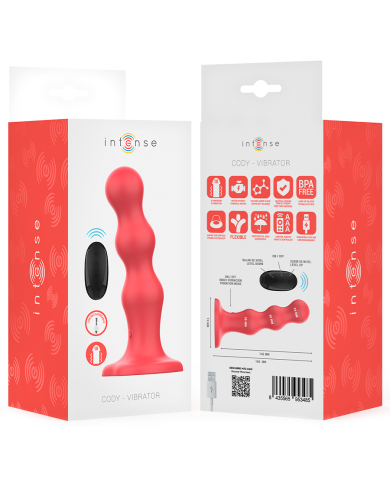 INTENSE - CODY VIBRATEUR AVEC VENTOUSE TÉLÉCOMMANDE ROUGE