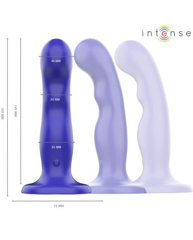 INTENSE - SHORTY VIBRATEUR AVEC VENTOUSE TÉLÉCOMMANDE BLEUE