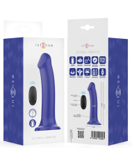 INTENSE - VICTORIA VIBRATEUR AVEC VENTOUSE 10 VIBRATIONS BLEU FONCÉ TÉLÉCOMMANDE