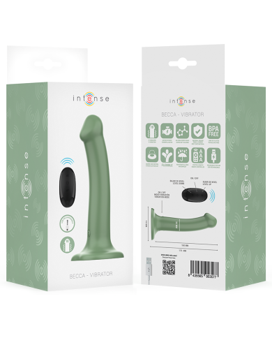 INTENSE - BECCA VIBRATEUR AVEC VENTOUSE 10 VIBRATIONS TÉLÉCOMMANDE VERTE