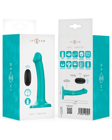 INTENSE - KATIE VIBRATEUR AVEC VENTOUSE 10 VIBRATIONS TÉLÉCOMMANDE BLEUE