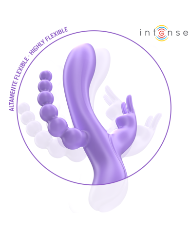 INTENSE - MIKO TRIPLE VIBRATEUR LAPIN & STIMULATEUR & ANAL 7 VIBRATIONS VIOLET