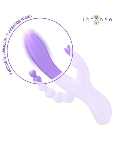 INTENSE - MIKO TRIPLE VIBRATEUR LAPIN & STIMULATEUR & ANAL 7 VIBRATIONS VIOLET