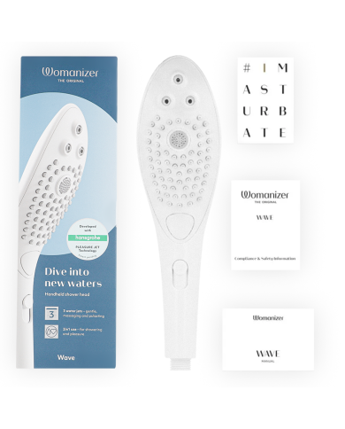 WOMANIZER - POMMEAU DE DOUCHE STIMULANT CLITORIAL WAVE BLANC