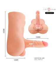 INTENSE DEEP TOUCH - TORSE DAMIEN AVEC GODE RÉALISTE AVEC FONCTION DE POUSSÉE ET DE VIBRATION, TÉLÉCOMMANDE, 3,5 KG