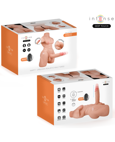 INTENSE DEEP TOUCH - TORSE MARTY AVEC ANUS ET GODEMICHET RÉALISTE AVEC POUSSE ET VIBRATION, TÉLÉCOMMANDE, 6,2 KG