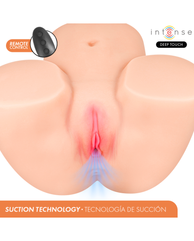 INTENSE DEEP TOUCH - MASTURBATEUR VAGINAL GINGER AVEC SUCCION, CHALEUR, VIBRATION ET EFFETS VOCAUX, TÉLÉCOMMANDE INCLUSE, 5,3 KG
