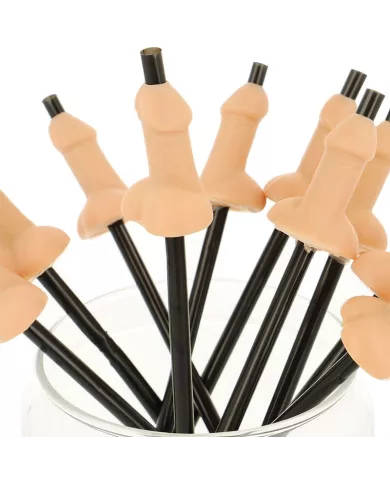 DIABLO PICANTE - SAC DE 10 PAILLES PÉNIS NATURELLES