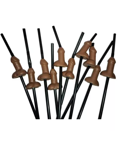 DIABLO PICANTE - SACHET DE 10 PAILLES NATURELLES GROS PÉNIS