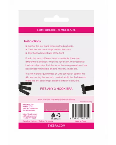 BYE-BRA - ADAPTATEUR DE SOUTIEN-GORGE À DOS OUVERT NOIR & BLANC