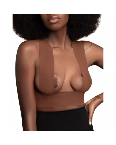 BYE-BRA - BODY TAPE 5 M X 6,5 CM + 3 PAIRES DE CACHE-MATIN MARRON