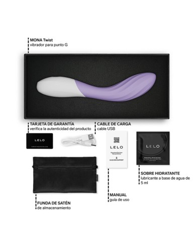 LELO - MONA TWIST VIBRATEUR POINT G RECHARGEABLE CONTRÔLÉ PAR APPLICATION LAVANDE