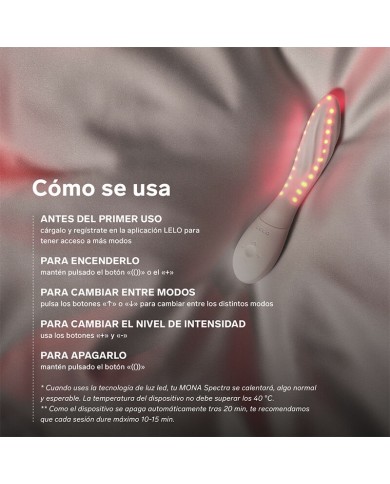 LELO - MONA SPECTRA MASSEUR INTIME À LUMIÈRE ROUGE RECHARGEABLE CONTRÔLÉ PAR APPLICATION