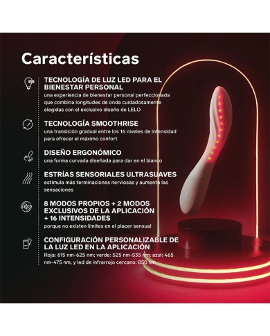 LELO - MONA SPECTRA MASSEUR INTIME À LUMIÈRE ROUGE RECHARGEABLE CONTRÔLÉ PAR APPLICATION