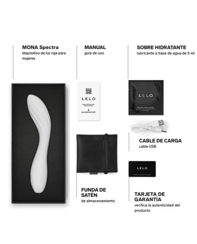 LELO - MONA SPECTRA MASSEUR INTIME À LUMIÈRE ROUGE RECHARGEABLE CONTRÔLÉ PAR APPLICATION