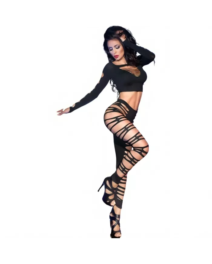 CHILIROSE - CR 3654 TOP & LEGGINS NOIR S/M CHILIROSE - CR 3654 TOP & LEGGINS NOIR S/M