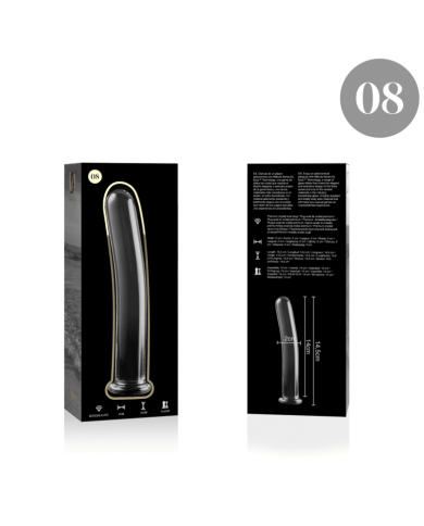 NEBULA SERIES BY IBIZA - MODÈLE 8 GODE EN VERRE BOROSILICATE CLAIR 14.5 CM -O- 2 CM