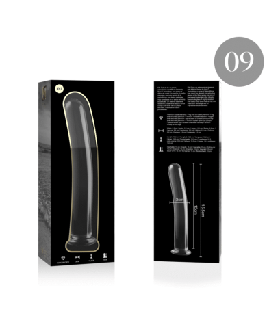 NEBULA SERIES BY IBIZA - MODÈLE 9 GODE EN VERRE BOROSILICATE CLAIR 15.5 CM -O- 2.5 CM