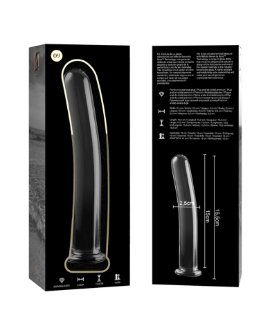 NEBULA SERIES BY IBIZA - MODÈLE 9 GODE EN VERRE BOROSILICATE CLAIR 15.5 CM -O- 2.5 CM