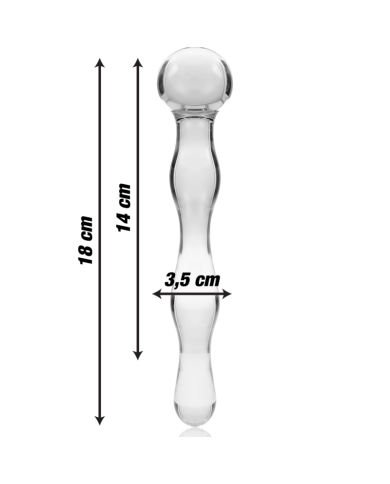 NEBULA SERIES BY IBIZA - MODÈLE 13 GODE EN VERRE BOROSILICATE CLAIR 18 CM -O- 3.5 CM