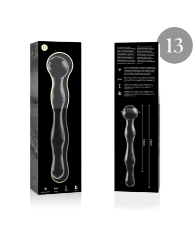 NEBULA SERIES BY IBIZA - MODÈLE 13 GODE EN VERRE BOROSILICATE CLAIR 18 CM -O- 3.5 CM