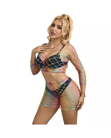 SUBBLIME - 952440 ENSEMBLE 2 PIÈCES RÉSEILLE MANCHES LONGUES ARC-EN-CIEL TAILLE UNIQUE