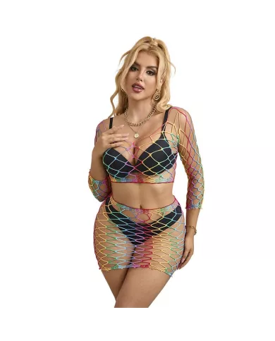 SUBBLIME - 952440 ENSEMBLE 2 PIÈCES RÉSEILLE MANCHES LONGUES ARC-EN-CIEL TAILLE UNIQUE