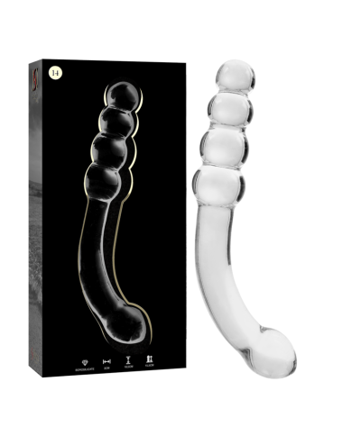 NEBULA SERIES BY IBIZA - MODÈLE 14 GODE EN VERRE BOROSILICATE CLAIR 18.5 CM -O- 3 CM